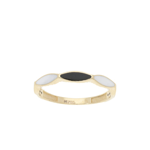 Anillo Esmaltado Blanco y Negro