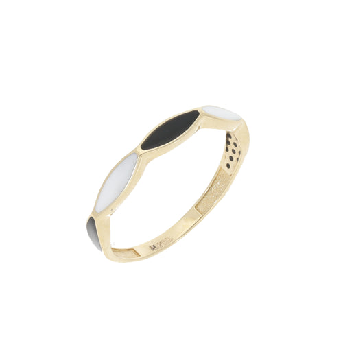 Anillo Esmaltado Blanco y Negro