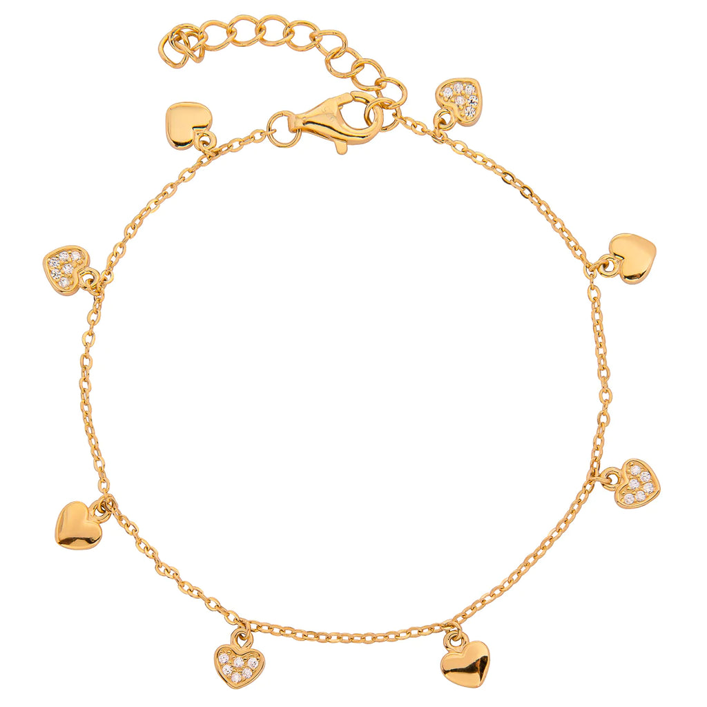 Pulsera Corazon Liso Dorada