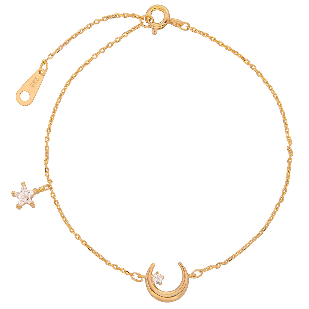 Pulsera Estrella Luna Dorada