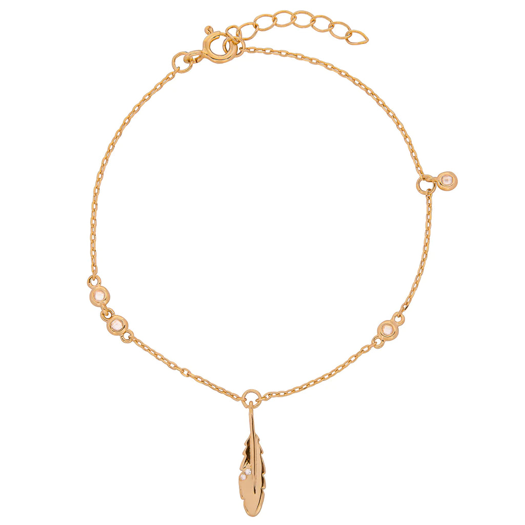 Pulsera Pluma Dorada