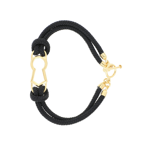 Pulsera de Cerrojo de Plata con Baño de Oro y Paracord - Alnur Joyería