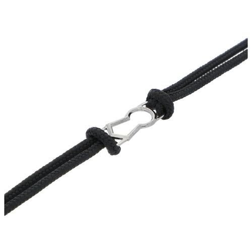 Pulsera de Cerrojo de Plata con Baño de Rodio Negro y Paracord - Alnur Joyería