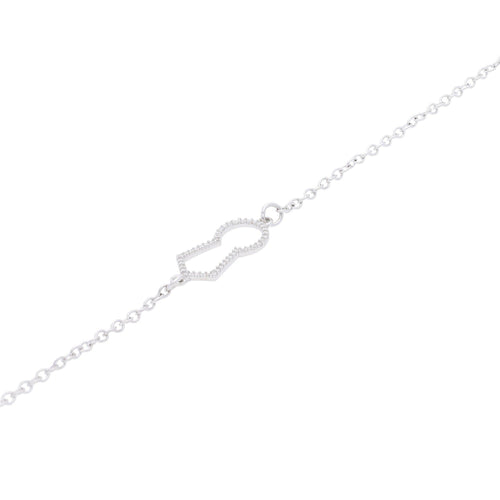 Pulsera de Cerrojo de Plata con Circonias y Baño de Rodio - Alnur Joyería