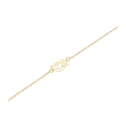 Pulsera de Corazon Abierto de Plata con Baño de Oro - Alnur Joyería
