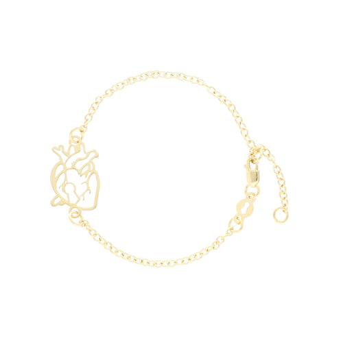 Pulsera de Corazon Abierto de Plata con Baño de Oro - Alnur Joyería