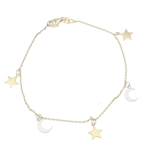 Pulsera Estrella y Luna Charm