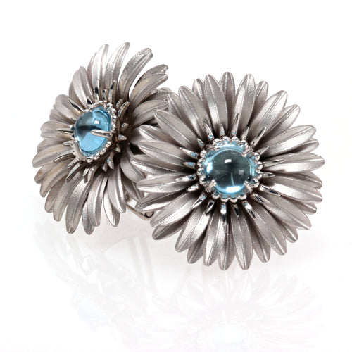 Broqueles Pure Love de Plata con Topacio Azul