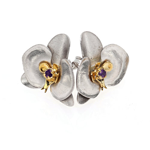 Broqueles Lovely Primor de Plata con Amatista