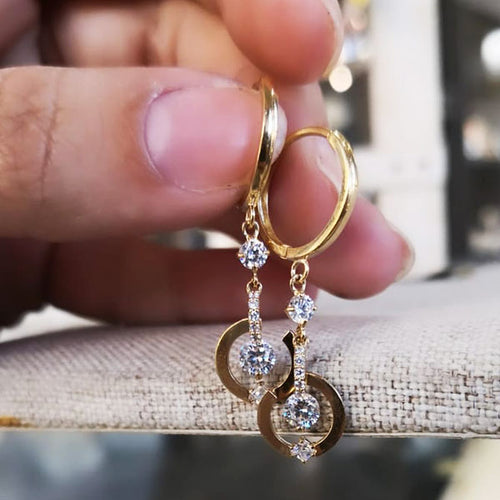Arracada con Semicirculo de Oro de 14k